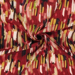 Polyester Satin Samt bunte Streifenkunst - paprikarot