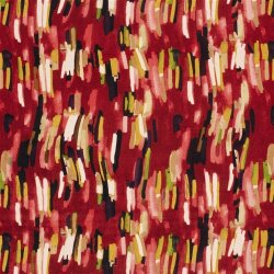 Polyester Satin Samt bunte Streifenkunst - paprikarot