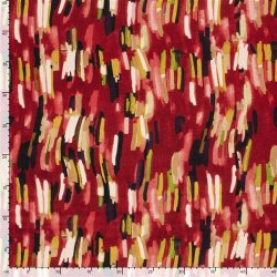Polyester Satin Samt bunte Streifenkunst - paprikarot