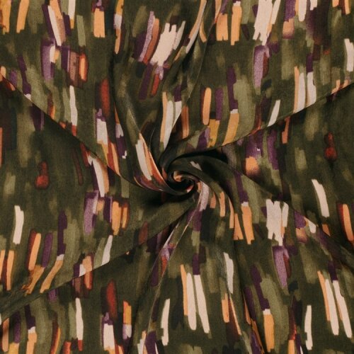 Polyester Satin Samt bunte Streifenkunst - kaltbraun