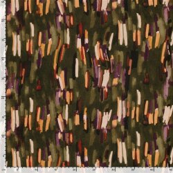 Polyester Satin Samt bunte Streifenkunst - kaltbraun