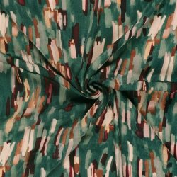 Polyester Satin Samt bunte Streifenkunst - waldgrün