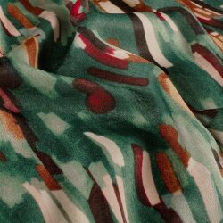 Polyester Satin Samt bunte Streifenkunst - waldgrün