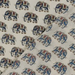 Baumwollvoile Elefant - hellbeige