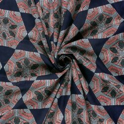 Baumwollvoile Sechsecke - dunkel indigo