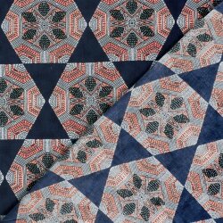 Baumwollvoile Sechsecke - dunkel indigo