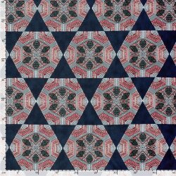 Baumwollvoile Sechsecke - dunkel indigo
