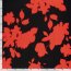 Viskosesatin Blumen - schwarz/orangerot