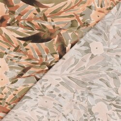 Viskose Twill Blumenmuster - soft ziegelrot