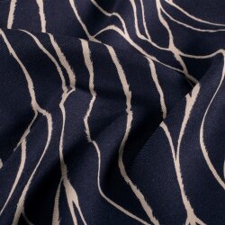 Viskose Twill Streifenmuster - dunkelblau