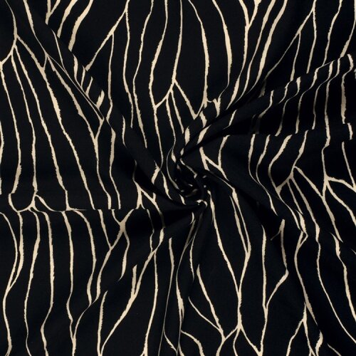 Viskose Twill Streifenmuster - schwarz
