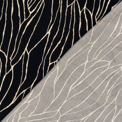 Viskose Twill Streifenmuster - schwarz