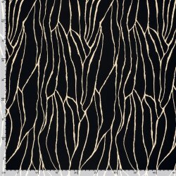 Viskose Twill Streifenmuster - schwarz