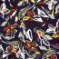 Viskose Jersey Blumen - dunkelblau