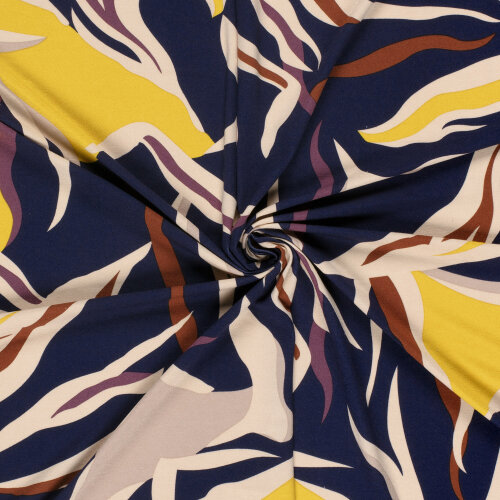 Viskose Jersey bunte Formen - dunkelblau
