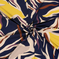 Viskose Jersey bunte Formen - dunkelblau