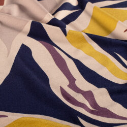 Viskose Jersey bunte Formen - dunkelblau