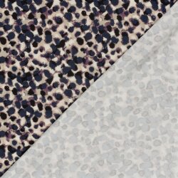 Viskose Jersey Leo Tupfen - beige/aubergine