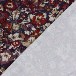 Viskose Jersey Blumen - dunkelblau