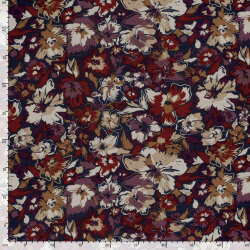 Viskose Jersey Blumen - dunkelblau