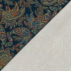 Romanit Jersey "Punta di Roma" Paisley - dunkelblau
