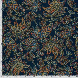 Romanit Jersey "Punta di Roma" Paisley - dunkelblau