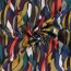 Romanit Jersey "Punta di Roma" bunte Streifen - orangerot