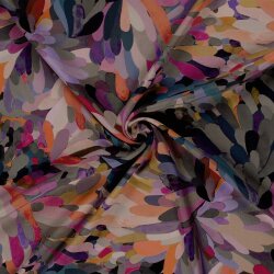 Viskose Popeline bunte wilde Kunst - hellpink