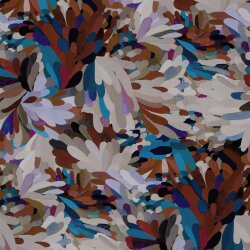 Viskose Popeline bunte wilde Kunst - altrosa