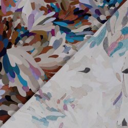 Viskose Popeline bunte wilde Kunst - altrosa