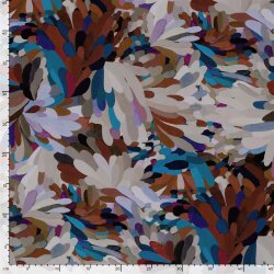 Viskose Popeline bunte wilde Kunst - altrosa