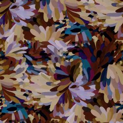 Viskose Popeline bunte wilde Kunst - oliv