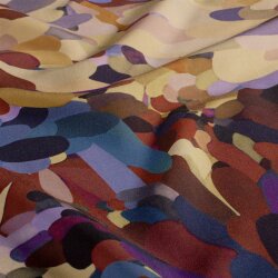 Viskose Popeline bunte wilde Kunst - oliv