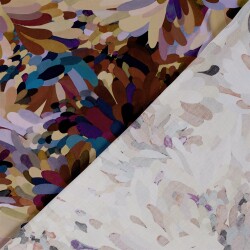 Viskose Popeline bunte wilde Kunst - oliv