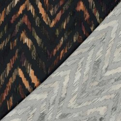 Viskose Popeline wildes ZickZack - dunkelgrau
