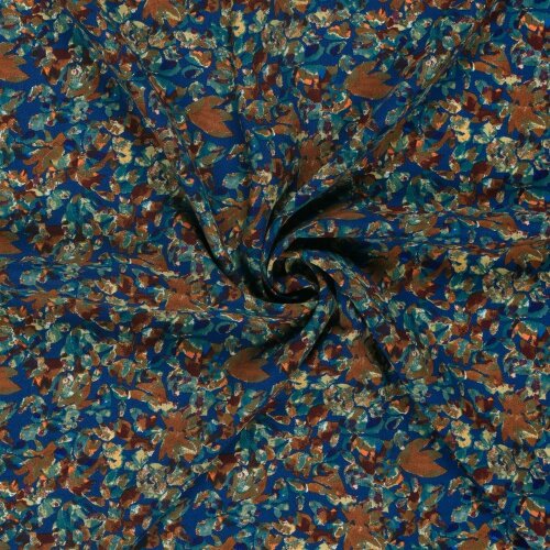 Viskose Popeline Farbtupfen - indigo