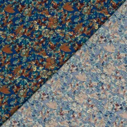 Viskose Popeline Farbtupfen - indigo