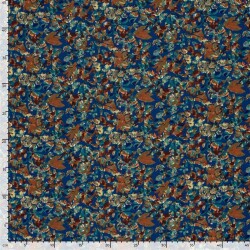 Viskose Popeline Farbtupfen - indigo