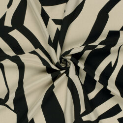 Viskose Popeline Abstract - schwarz