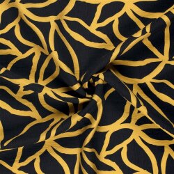 Viskose Nylon Ottoman Blätter - senfgelb