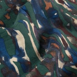 Viskose Nylon Ottoman bunte Streifen - waldgrün