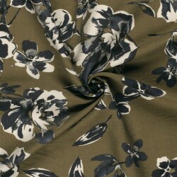 Viskose Nylon Ottoman Blumen