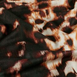 Viskose Nylon Jersey Twill wilde Tupfen - ziegelrot