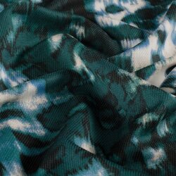 Viskose Nylon Jersey Twill wilde Tupfen - dunkelgrün