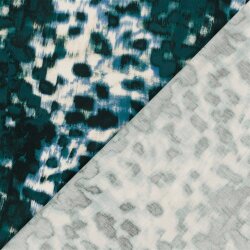 Viskose Nylon Jersey Twill wilde Tupfen - dunkelgrün