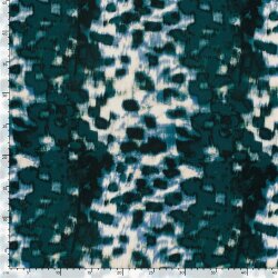 Viskose Nylon Jersey Twill wilde Tupfen - dunkelgrün