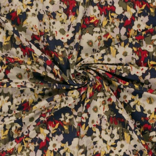 Viskose Nylon Jersey Twill Blumen