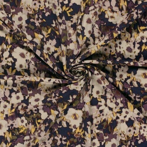 Viskose Nylon Jersey Twill Blumen