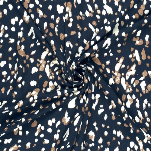 Viskose Twill Punkte - dunkelblau
