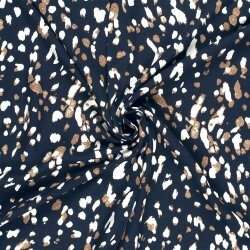 Viskose Twill Punkte - dunkelblau